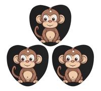 Car Air Fresheners Cards Set of 3 Hanging Scented Cards Car Aromatherapy Tablets Rearview Mirror Pendant Cartoon Brown Monkey Car Fresheners for Car Interior Bathroom Bedroom Shoe Cabinet