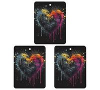 Car Air Fresheners Cards Set of 3 Hanging Scented Cards Car Aromatherapy Tablets Rearview Mirror Pendant Black Open Heart Shape Car Fresheners for Car Interior Bathroom Bedroom Shoe Cabinet