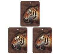 Car Air Fresheners Cards Set of 3 Hanging Scented Cards Car Aromatherapy Tablets Rearview Mirror Pendant Burning Tiger Leather Car Fresheners for Car Interior Bathroom Bedroom Shoe Cabinet