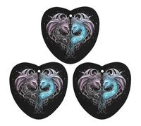 Car Air Fresheners Cards Set of 3 Hanging Scented Cards Car Aromatherapy Tablets Rearview Mirror Pendant Dragon Art Style Car Fresheners for Car Interior Bathroom Bedroom Shoe Cabinet