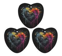 Car Air Fresheners Cards Set of 3 Hanging Scented Cards Car Aromatherapy Tablets Rearview Mirror Pendant Black Open Heart Shape Car Fresheners for Car Interior Bathroom Bedroom Shoe Cabinet