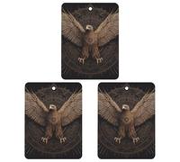 Car Air Fresheners Cards Set of 3 Hanging Scented Cards Car Aromatherapy Tablets Rearview Mirror Pendant Flying Golden Eagle Car Fresheners for Car Interior Bathroom Bedroom Shoe Cabinet
