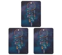 Car Air Fresheners Cards Set of 3 Hanging Scented Cards Car Aromatherapy Tablets Rearview Mirror Pendant Space Dream Catcher Car Fresheners for Car Interior Bathroom Bedroom Shoe Cabinet