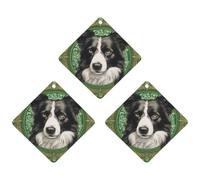 Car Air Fresheners Cards Set of 3 Hanging Scented Cards Car Aromatherapy Tablets Rearview Mirror Pendant Border Collie Car Fresheners for Car Interior Bathroom Bedroom Shoe Cabinet