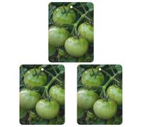 Car Air Fresheners Cards Set of 3 Hanging Scented Cards Car Aromatherapy Tablets Rearview Mirror Pendant Green Tomatoes Image Car Fresheners for Car Interior Bathroom Bedroom Shoe Cabinet