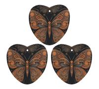 Car Air Fresheners Cards Set of 3 Hanging Scented Cards Car Aromatherapy Tablets Rearview Mirror Pendant Orange Butterfly Design Car Fresheners for Car Interior Bathroom Bedroom Shoe Cabinet