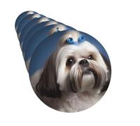 Car Air Fresheners Cards Set of 6 Hanging Scented Cards Car Aromatherapy Tablets Rearview Mirror Pendant Shih Tzu Dog Car Fresheners for Car Interior Bathroom Bedroom Shoe Cabinet