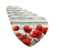 Car Air Fresheners Cards Set of 6 Hanging Scented Cards Car Aromatherapy Tablets Rearview Mirror Pendant Red Poppy Flower Car Fresheners for Car Interior Bathroom Bedroom Shoe Cabinet