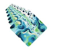 Car Air Fresheners Cards Set of 6 Hanging Scented Cards Car Aromatherapy Tablets Rearview Mirror Pendant Blue and Green Irregular Pattern Car Fresheners for Car Interior Bathroom Bedroom Shoe Cabinet