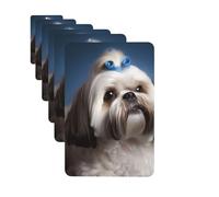 Car Air Fresheners Cards Set of 6 Hanging Scented Cards Car Aromatherapy Tablets Rearview Mirror Pendant Shih Tzu Dog Car Fresheners for Car Interior Bathroom Bedroom Shoe Cabinet