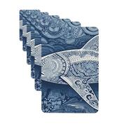 Car Air Fresheners Cards Set of 6 Hanging Scented Cards Car Aromatherapy Tablets Rearview Mirror Pendant Blue Pattern Shark Car Fresheners for Car Interior Bathroom Bedroom Shoe Cabinet