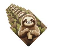 Car Air Fresheners Cards Set of 6 Hanging Scented Cards Car Aromatherapy Tablets Rearview Mirror Pendant Cute Cartoon Sloth Car Fresheners for Car Interior Bathroom Bedroom Shoe Cabinet