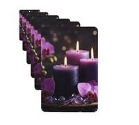 Car Air Fresheners Cards Set of 6 Hanging Scented Cards Car Aromatherapy Tablets Rearview Mirror Pendant Purple flowers and candles Car Fresheners for Car Interior Bathroom Bedroom Shoe Cabinet