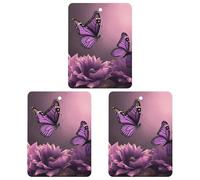 Car Air Fresheners Hanging Air Freshener 3D Flowers And Purple Butterfly Fragrance Scented Cards Car Aromatherapy Tablets Interior Mirror Pendant for Wardrobe Bathroom Square Gray