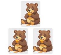 Car Air Fresheners Hanging Air Freshener Bear Eating Fragrance Scented Cards Car Aromatherapy Tablets Interior Mirror Pendant for Wardrobe Bathroom Square Gray