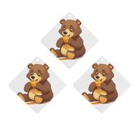 Car Air Fresheners Hanging Air Freshener Bear Eating Fragrance Scented Cards Car Aromatherapy Tablets Interior Mirror Pendant for Wardrobe Bathroom Rhombus Black