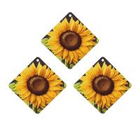 Car Air Fresheners Hanging Air Freshener Beautiful Sunflower Fragrance Scented Cards Car Aromatherapy Tablets Interior Mirror Pendant for Wardrobe Bathroom Rhombus Black