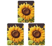 Car Air Fresheners Hanging Air Freshener Beautiful Sunflower Fragrance Scented Cards Car Aromatherapy Tablets Interior Mirror Pendant for Wardrobe Bathroom Square White