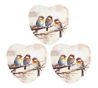 Car Air Fresheners Hanging Air Freshener Birds Resting on Tree Branch Fragrance Scented Cards Car Aromatherapy Tablets Interior Mirror Pendant for Wardrobe Bathroom Love form White