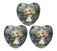 Car Air Fresheners Hanging Air Freshener Blonde Girl with Big Eyes Fragrance Scented Cards Car Aromatherapy Tablets Interior Mirror Pendant for Wardrobe Bathroom Love form White
