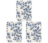 Car Air Fresheners Hanging Air Freshener Blueberry Flower Pattern Fragrance Scented Cards Car Aromatherapy Tablets Interior Mirror Pendant for Wardrobe Bathroom Square Black