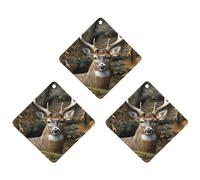 Car Air Fresheners Hanging Air Freshener Camouflage Deer Fragrance Scented Cards Car Aromatherapy Tablets Interior Mirror Pendant for Wardrobe Bathroom Rhombus White