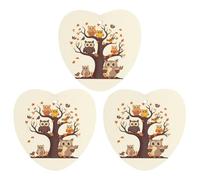 Car Air Fresheners Hanging Air Freshener Cartoon Owl on Tree Fragrance Scented Cards Car Aromatherapy Tablets Interior Mirror Pendant for Wardrobe Bathroom Love form White