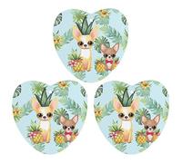 Car Air Fresheners Hanging Air Freshener Chihuahua Dog Pineapple Fragrance Scented Cards Car Aromatherapy Tablets Interior Mirror Pendant for Wardrobe Bathroom Love form Gray