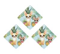 Car Air Fresheners Hanging Air Freshener Chihuahua Dog Pineapple Fragrance Scented Cards Car Aromatherapy Tablets Interior Mirror Pendant for Wardrobe Bathroom Rhombus Gray