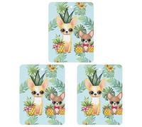 Car Air Fresheners Hanging Air Freshener Chihuahua Dog Pineapple Fragrance Scented Cards Car Aromatherapy Tablets Interior Mirror Pendant for Wardrobe Bathroom Square White