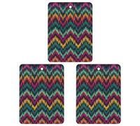 Car Air Fresheners Hanging Air Freshener Colorful Knitted Pattern Fragrance Scented Cards Car Aromatherapy Tablets Interior Mirror Pendant for Wardrobe Bathroom Square Black