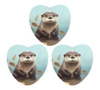 Car Air Fresheners Hanging Air Freshener Cute Otter Fragrance Scented Cards Car Aromatherapy Tablets Interior Mirror Pendant for Wardrobe Bathroom Love form Gray