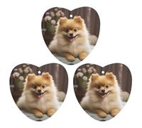 Car Air Fresheners Hanging Air Freshener Cute Pomeranian Dog Fragrance Scented Cards Car Aromatherapy Tablets Interior Mirror Pendant for Wardrobe Bathroom Love form Black