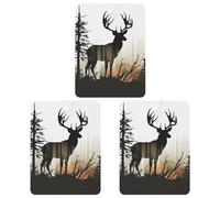 Car Air Fresheners Hanging Air Freshener Deer Silhouette Fragrance Scented Cards Car Aromatherapy Tablets Interior Mirror Pendant for Wardrobe Bathroom Square White