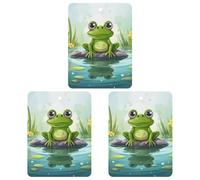 Car Air Fresheners Hanging Air Freshener Frog In A Pond Fragrance Scented Cards Car Aromatherapy Tablets Interior Mirror Pendant for Wardrobe Bathroom Square Black