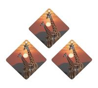 Car Air Fresheners Hanging Air Freshener Giraffe At Sunset Fragrance Scented Cards Car Aromatherapy Tablets Interior Mirror Pendant for Wardrobe Bathroom Rhombus Gray