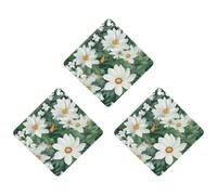Car Air Fresheners Hanging Air Freshener Green Leaves And White Flowers Fragrance Scented Cards Car Aromatherapy Tablets Interior Mirror Pendant for Wardrobe Bathroom Rhombus Black