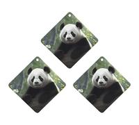 Car Air Fresheners Hanging Air Freshener Lovely Panda Fragrance Scented Cards Car Aromatherapy Tablets Interior Mirror Pendant for Wardrobe Bathroom Rhombus White