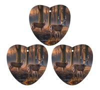Car Air Fresheners Hanging Air Freshener Nature Wild Animal Deers Fragrance Scented Cards Car Aromatherapy Tablets Interior Mirror Pendant for Wardrobe Bathroom Love form White