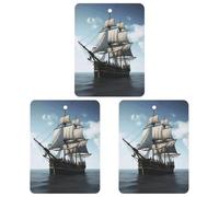 Car Air Fresheners Hanging Air Freshener Old Sailing Ship Fragrance Scented Cards Car Aromatherapy Tablets Interior Mirror Pendant for Wardrobe Bathroom Square Gray