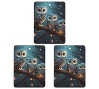 Car Air Fresheners Hanging Air Freshener Owl on Tree Fragrance Scented Cards Car Aromatherapy Tablets Interior Mirror Pendant for Wardrobe Bathroom Square White
