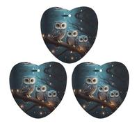 Car Air Fresheners Hanging Air Freshener Owl on Tree Fragrance Scented Cards Car Aromatherapy Tablets Interior Mirror Pendant for Wardrobe Bathroom Love form White