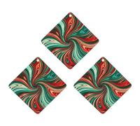 Car Air Fresheners Hanging Air Freshener Psychedelic Swirl Pattern Fragrance Scented Cards Car Aromatherapy Tablets Interior Mirror Pendant for Wardrobe Bathroom Rhombus Black