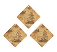 Car Air Fresheners Hanging Air Freshener Ship And Compass Fragrance Scented Cards Car Aromatherapy Tablets Interior Mirror Pendant for Wardrobe Bathroom Rhombus White