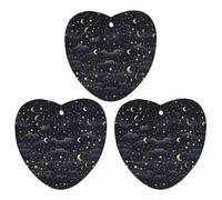 Car Air Fresheners Hanging Air Freshener Stars And Moon on Dark Background Fragrance Scented Cards Car Aromatherapy Tablets Interior Mirror Pendant for Wardrobe Bathroom Love form Gray