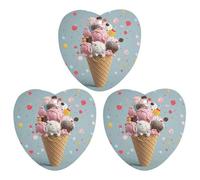 Car Air Fresheners Hanging Air Freshener Sweet Ice Cream Fragrance Scented Cards Car Aromatherapy Tablets Interior Mirror Pendant for Wardrobe Bathroom Love form White