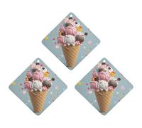 Car Air Fresheners Hanging Air Freshener Sweet Ice Cream Fragrance Scented Cards Car Aromatherapy Tablets Interior Mirror Pendant for Wardrobe Bathroom Rhombus Gray