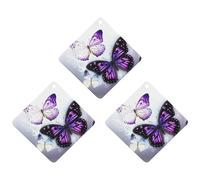 Car Air Fresheners Hanging Air Freshener White Purple Butterflies Fragrance Scented Cards Car Aromatherapy Tablets Interior Mirror Pendant for Wardrobe Bathroom Rhombus White