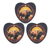 Car Air Fresheners Hanging Air Freshener Wild American Bison Mountains Fragrance Scented Cards Car Aromatherapy Tablets Interior Mirror Pendant for Wardrobe Bathroom Love form Gray