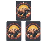 Car Air Fresheners Hanging Air Freshener Wild American Bison Mountains Fragrance Scented Cards Car Aromatherapy Tablets Interior Mirror Pendant for Wardrobe Bathroom Square Black